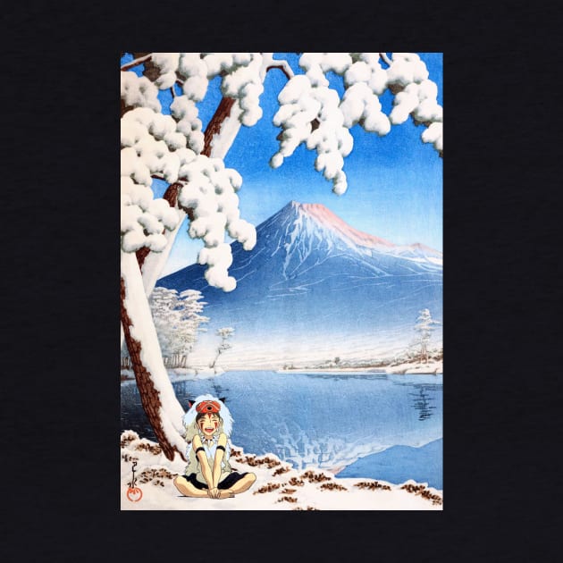 Ukiyo-e snow & mount fuji Mononoke by geekmethat